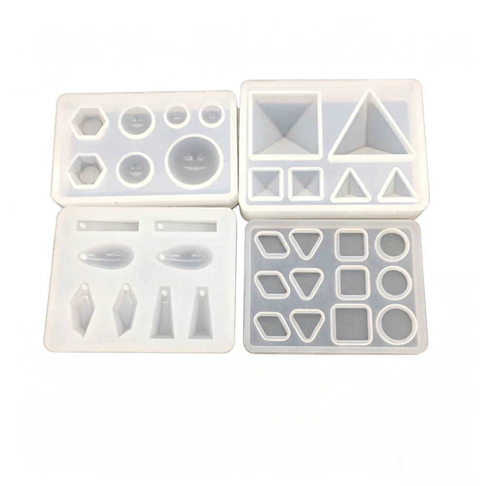 Cute Beads Cube Triangle Silicone Mold Jewelry Making Epoxy Resin UV Craft DIY Tool for Earrings Pendant
