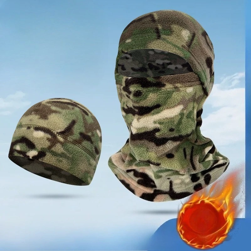 

Winter Fleece Ski Cap/Mask Windproof Thermal Helmet Liner for Snowboarding/Hiking Cycling/Outdoor Sports Camouflage Balaclava
