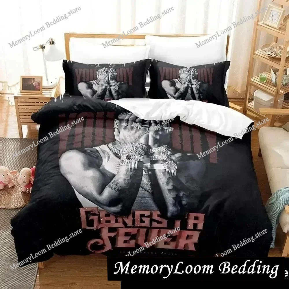 

3D Print YoungBoy Never Broke Again Bedding Set Duvet Cover Bed Set Quilt Cover Pillowcase Comforter king Queen Size Boys Adult