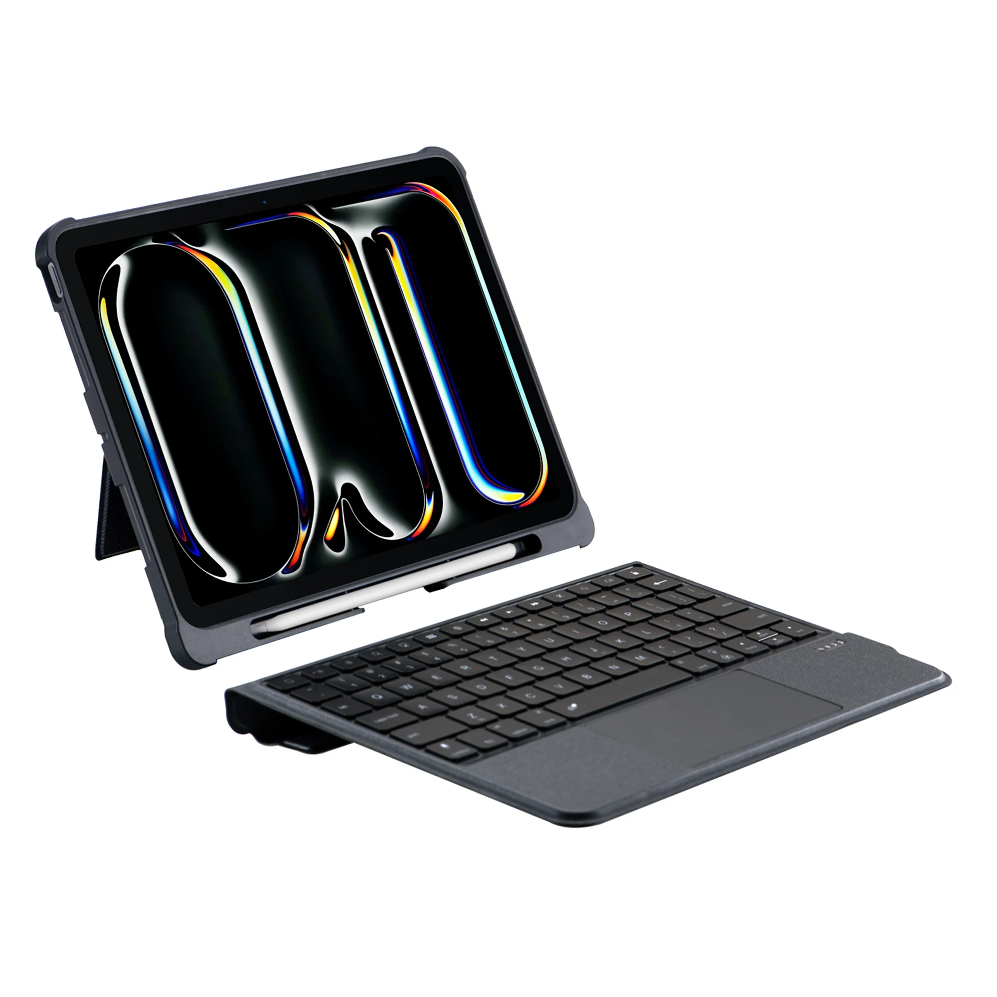 

T5304D-3 For iPad Pro 11 (2024) Bluetooth-compatible Keyboard Case Leather Protective Cover Backlit Keyboard with Touchpad