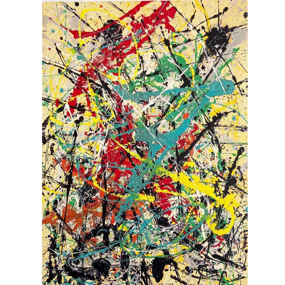 

Asbstract oil painting on canvas,Hand painted famous painting reproduction,Number 16 by Jackson Pollock,Modern wall decor art