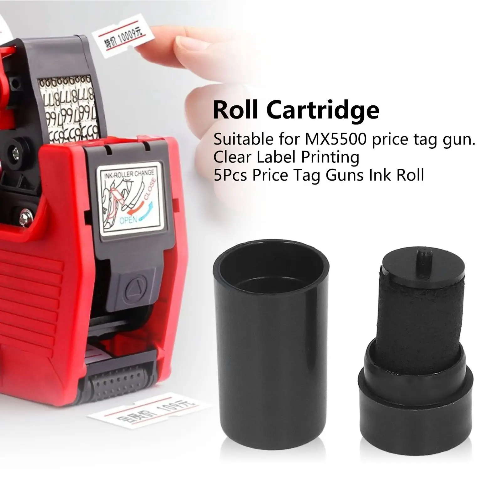Ink Roll Refill Roller Cartridge 20mm Accessory Set Kit for MX5500 Labeller Label Ink Roll Roll Cartridge Refill Ink Roller