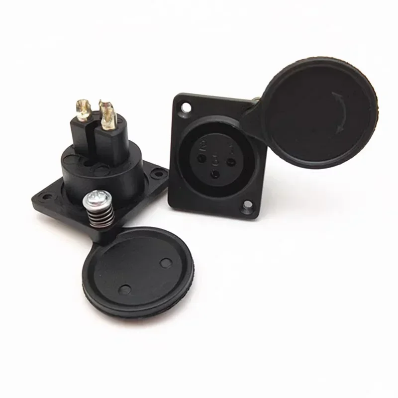 XLR Female Panel Mount Socket with Dust Cover 3 Pin Nickel Plated Audio Connector for Microphone Mixer