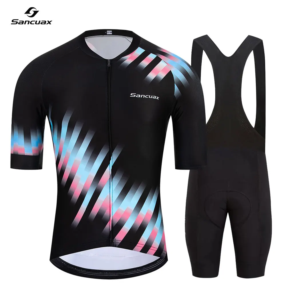 

Men Short Sleeve Cycling Jersey Set 2026 Spring Summer Breathable Quick Dry MTB Road Bike Clothing UV Protection Bicycle Tops
