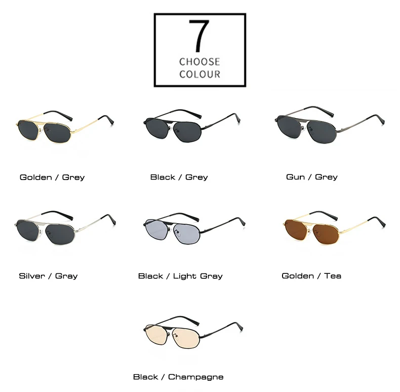 SO&EI Retro Unregelmäßige Polygon Cat Eye Metall Frauen Sonnenbrille Mode Marke Designer Männer Shades UV400 Punk Sonnenbrille – Detail 6