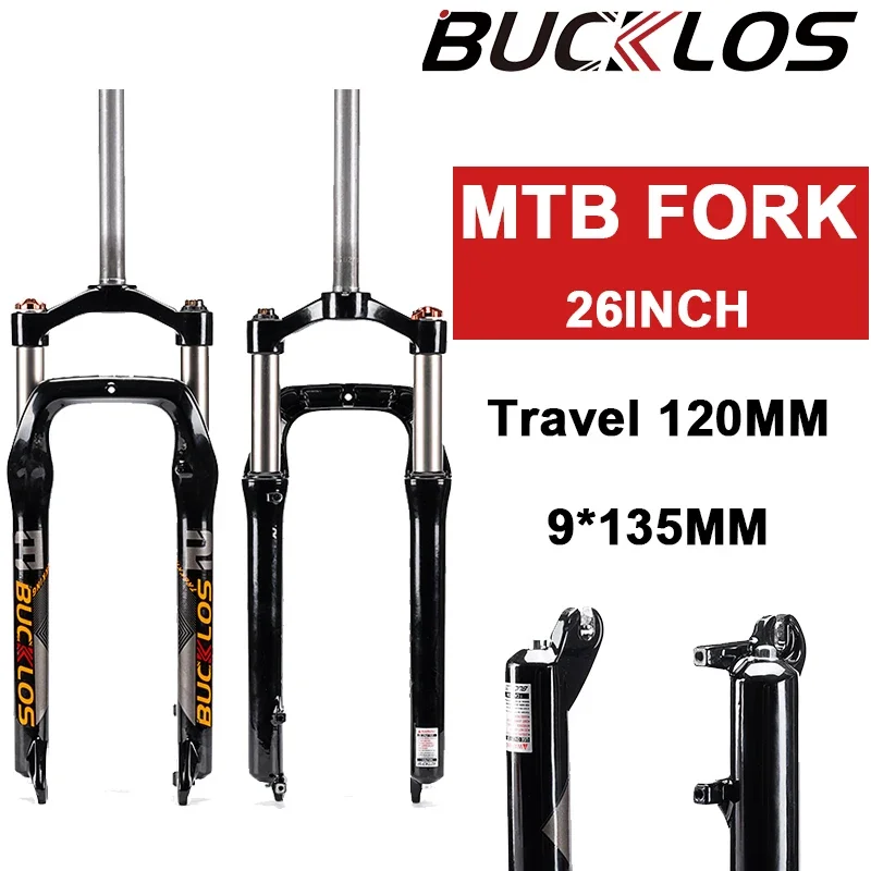 

Bicycle Forks 26*4.0 9*135mm Snow Beach Bike Forks Air Suspension E-Bike Fork 4.0 Tire MTB Forks Fit Disc Brake Bike Accessories