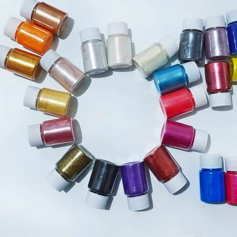 لتقوم بها بنفسك الحرفية الطبيعية الميكا مسحوق معدني راتنجات الايبوكسي صبغ بيرليسسينت اللؤلؤ الصباغ H9ED