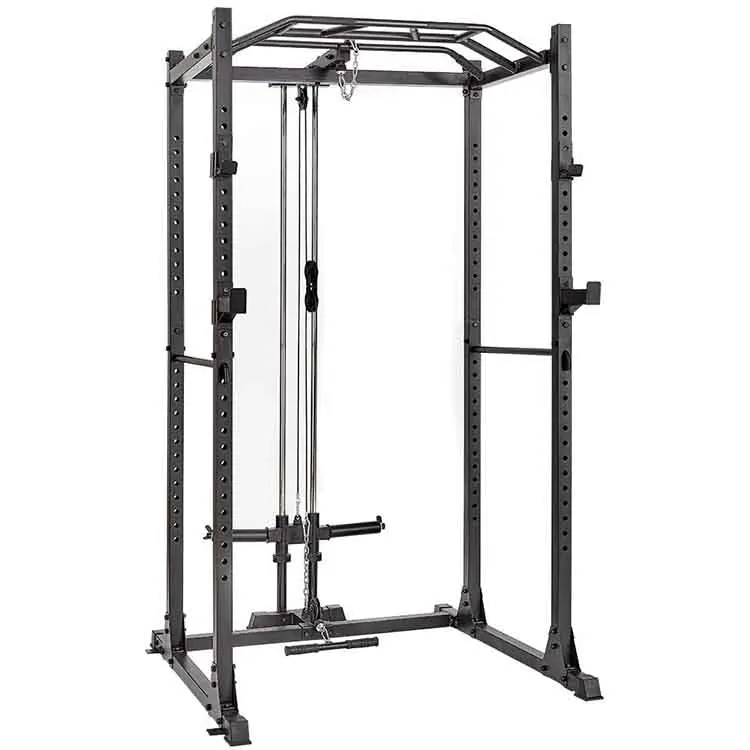 

Power Cage with LAT Pulldown 1200-Pound Capacity High Capacity Power Rack Home Gym Equipment CN