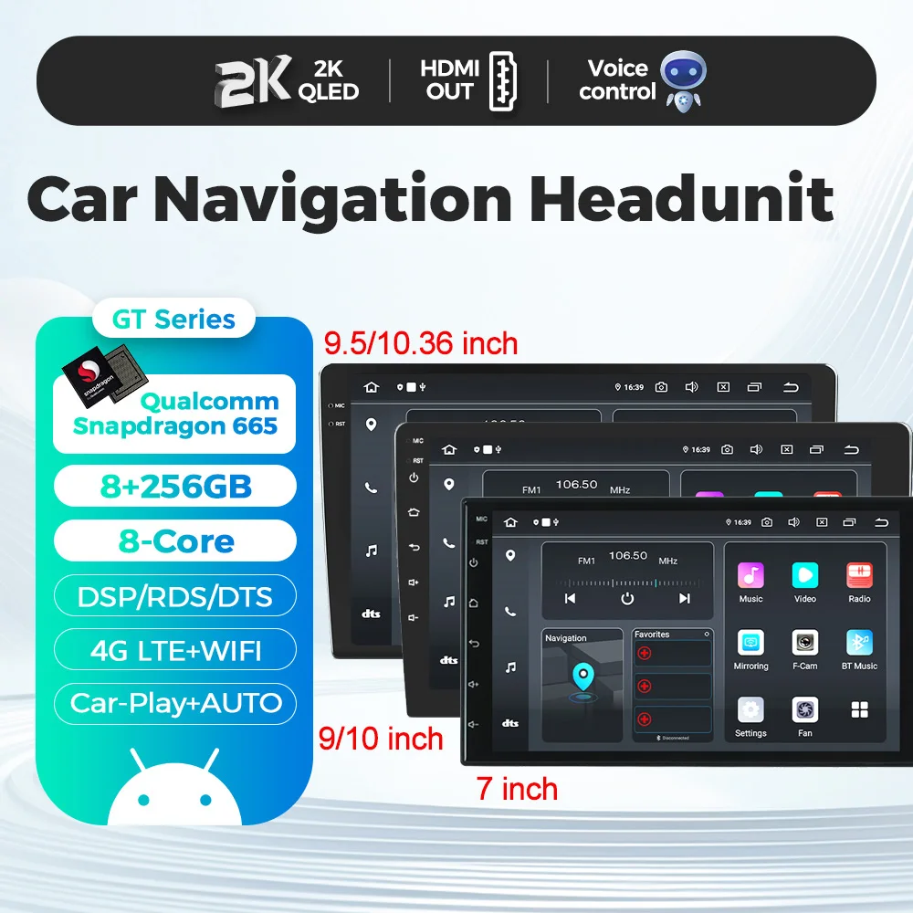 Android 14 Car Radio Multimedia Player Universal All in One Sound System Wireless Carplay Autoradio GPS Navigation 1 DIN 2DIN 