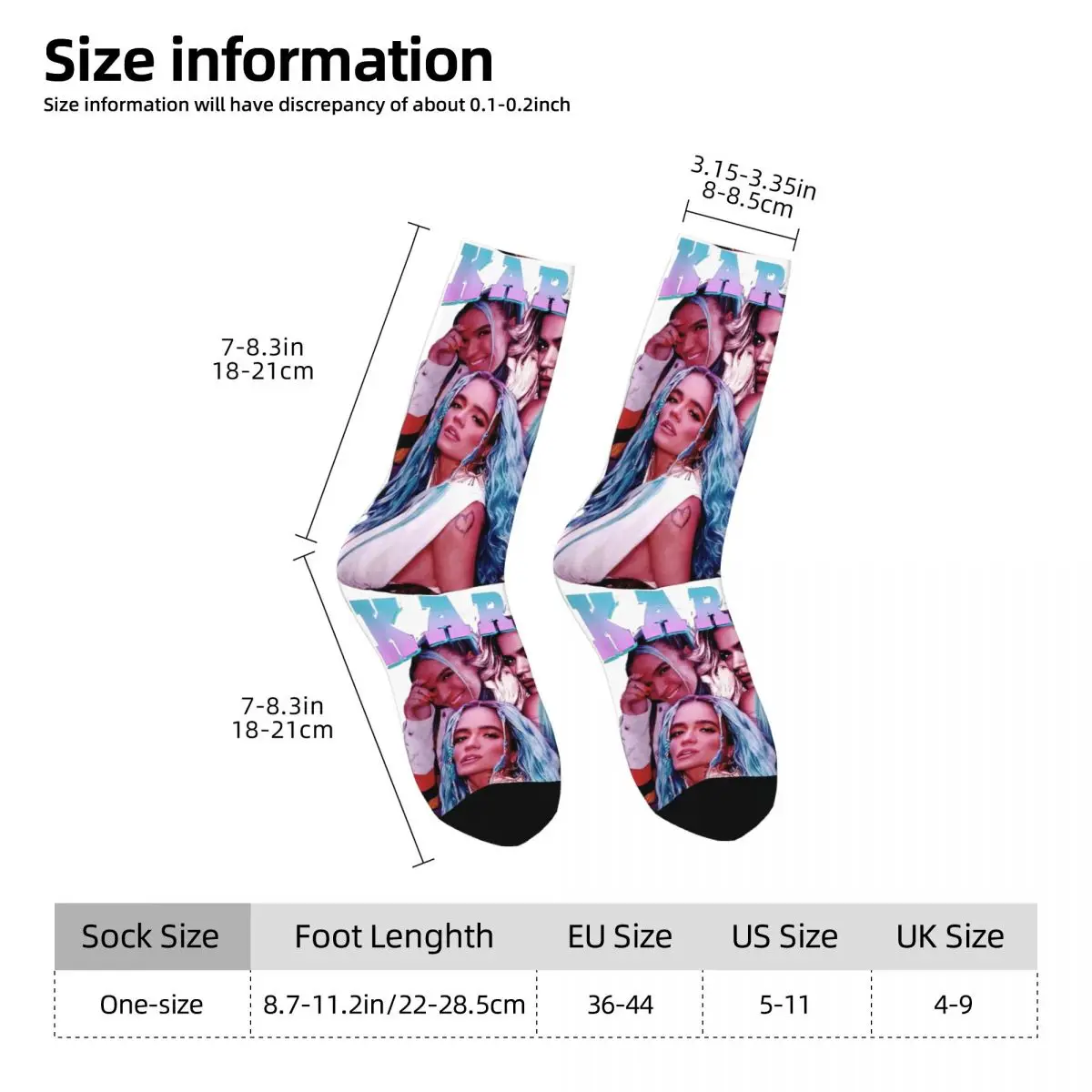 Karol G Socks Spring Colombian Singer Stockings Elegant Men's Comfortable Socks Pattern Climbing Non-Slip Socks