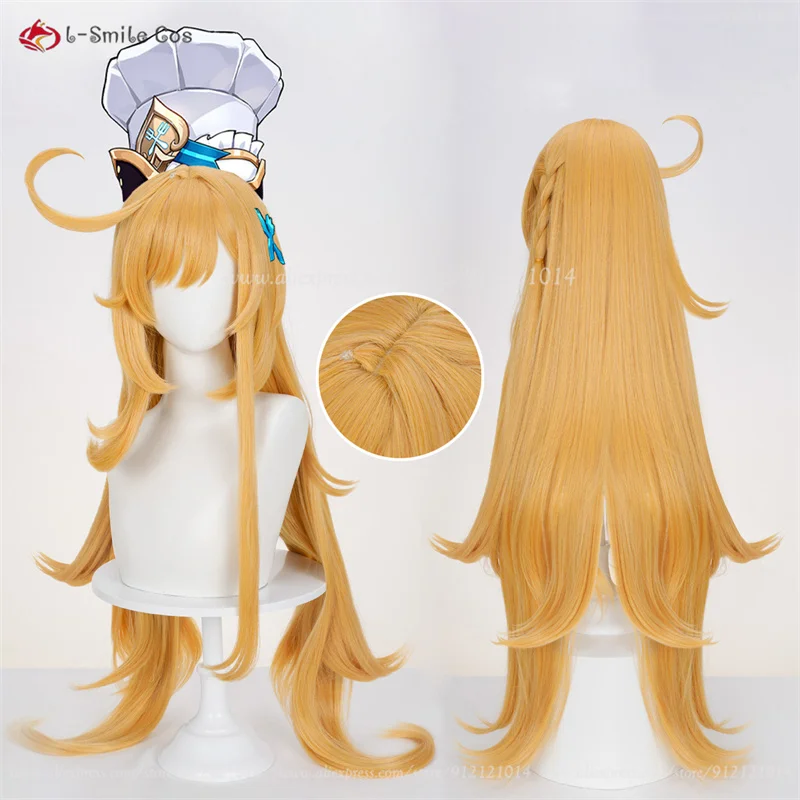 

Escoffier Cosplay Wig 100cm Long Golden Yellow Wigs Cosplay Anime Cosplay Wig Heat Resistant Synthetic Hair Halloween + Wig Cap