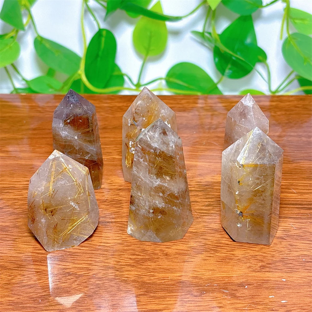 Rutile Tower Point Wand Crystal Natural Stone Quartz Minerals Home Decoration Reiki Craft Energy Healing Meditation Spiritual