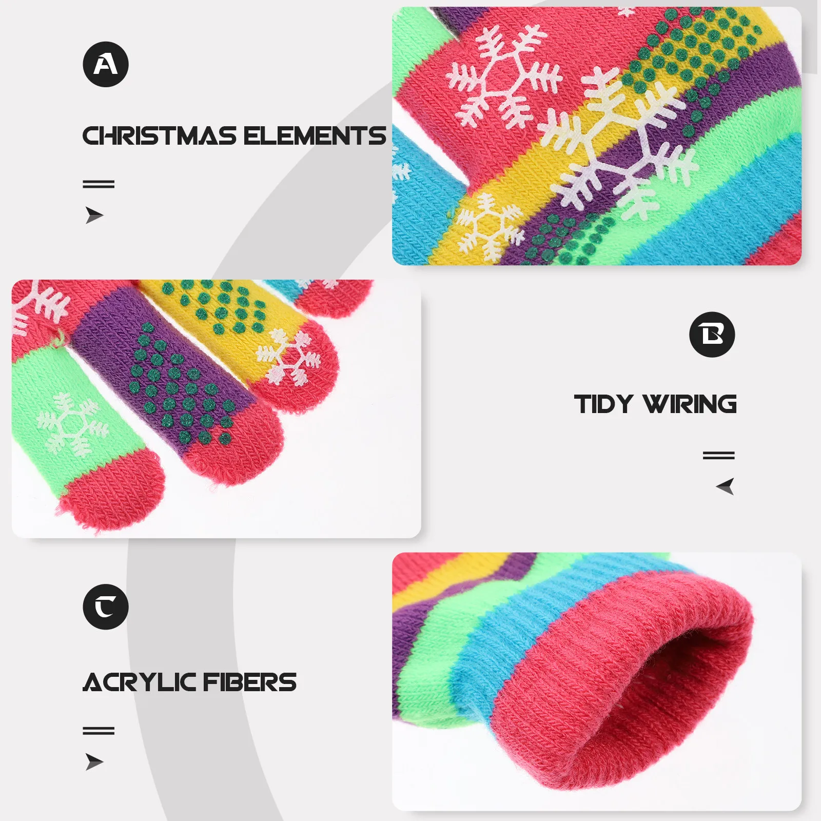 

6Pairs Kids Warm Winter Gloves Supple Comfortable Easy Wash Drying for Outdoor Activities Skiing Ice Skating Party Dining