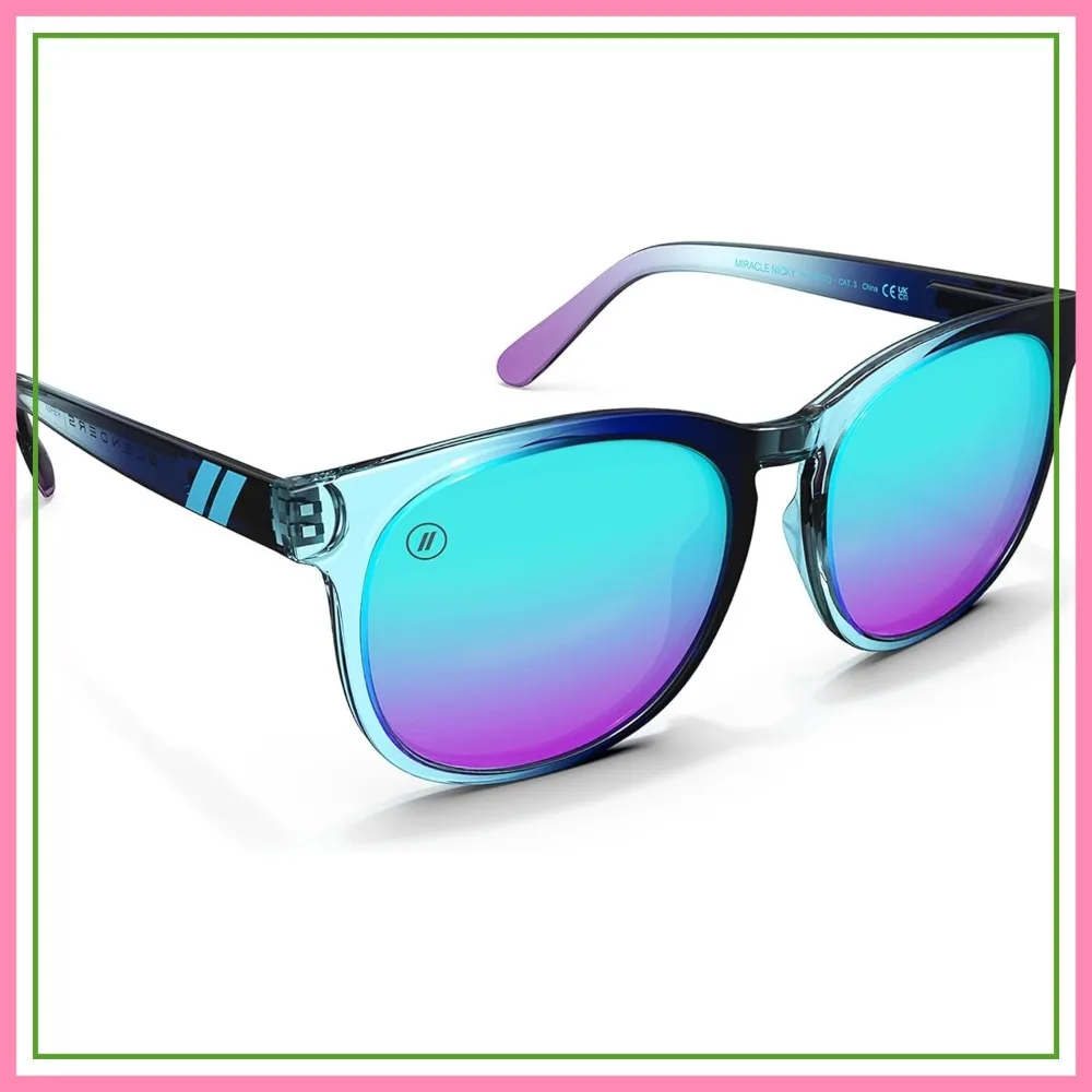 Polarized Round Cat Eye Sunglasses  Spring Loaded Hinge, 100% UV Protection for Women