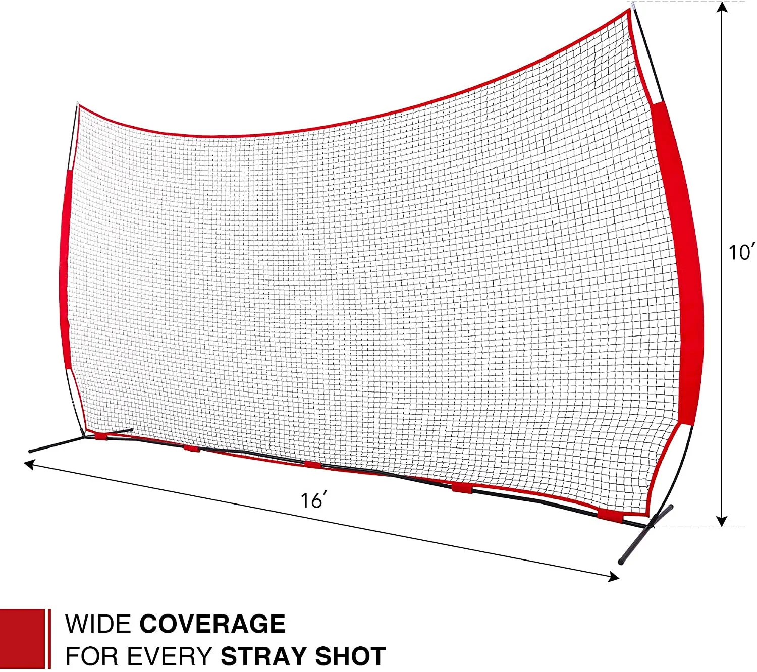 Portable Baseball Batting Soccer Rebound Goal, 2-in-1 Protection Barrier Backstop Net, Large Size, Durable Training Equipment