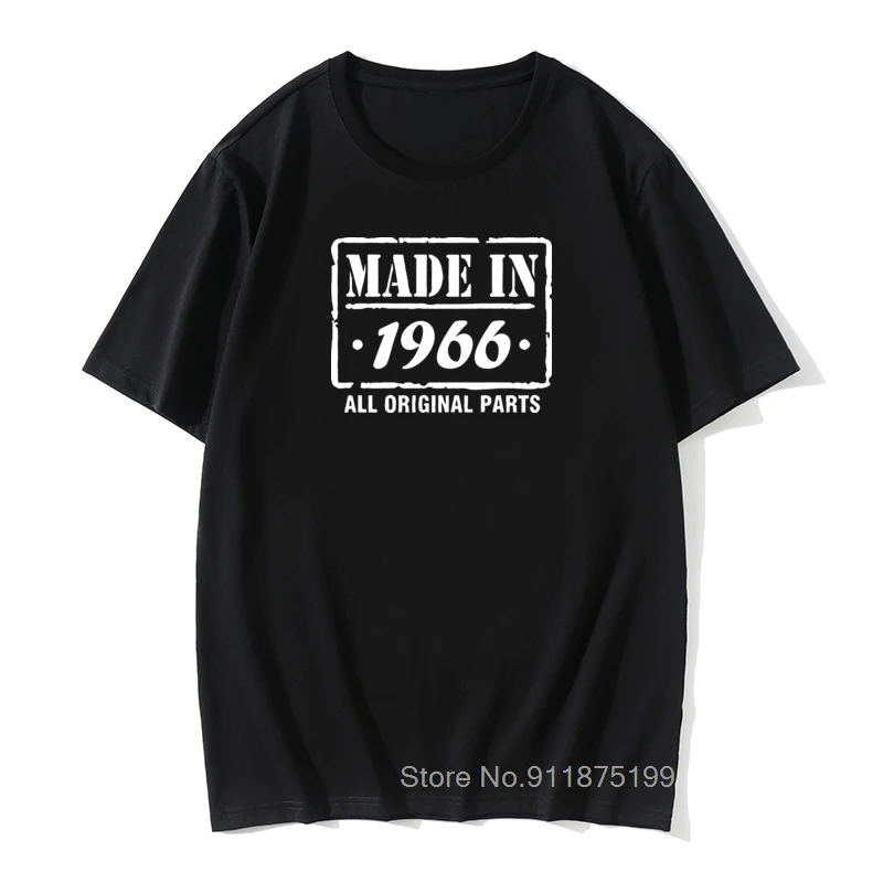 Одежда на день рождения, сделанная в 1966 году, футболки с оригинальными деталями, подарок на день рождения, Уникальные футболки из 100% хлопка, мужские винтажные футболки
