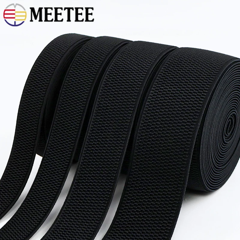 5M 25-100mm Black Nylon Elastic Band Stretch Rubber Bands for Clothing Belt Elasticity Webbing Strap DIY Sewing Accessories