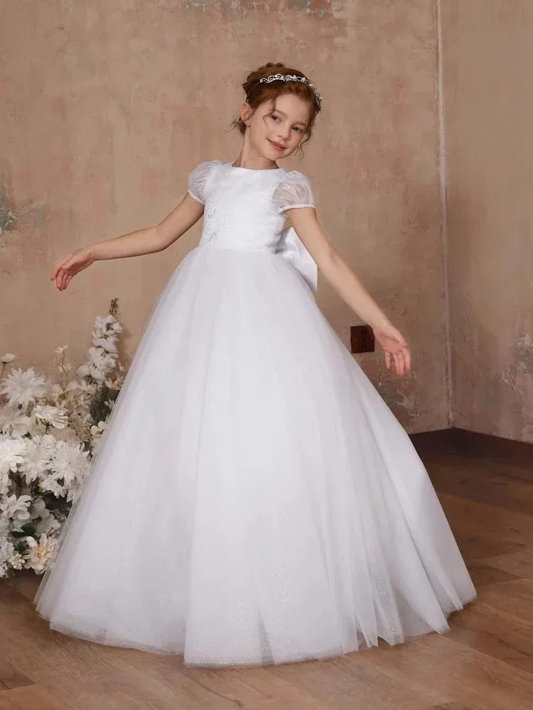 wedding-princess-dress-white-lace-bow-flower-girl-dress-tulle-formal-dress-communion-beauty-pageant-birthday-party-dress