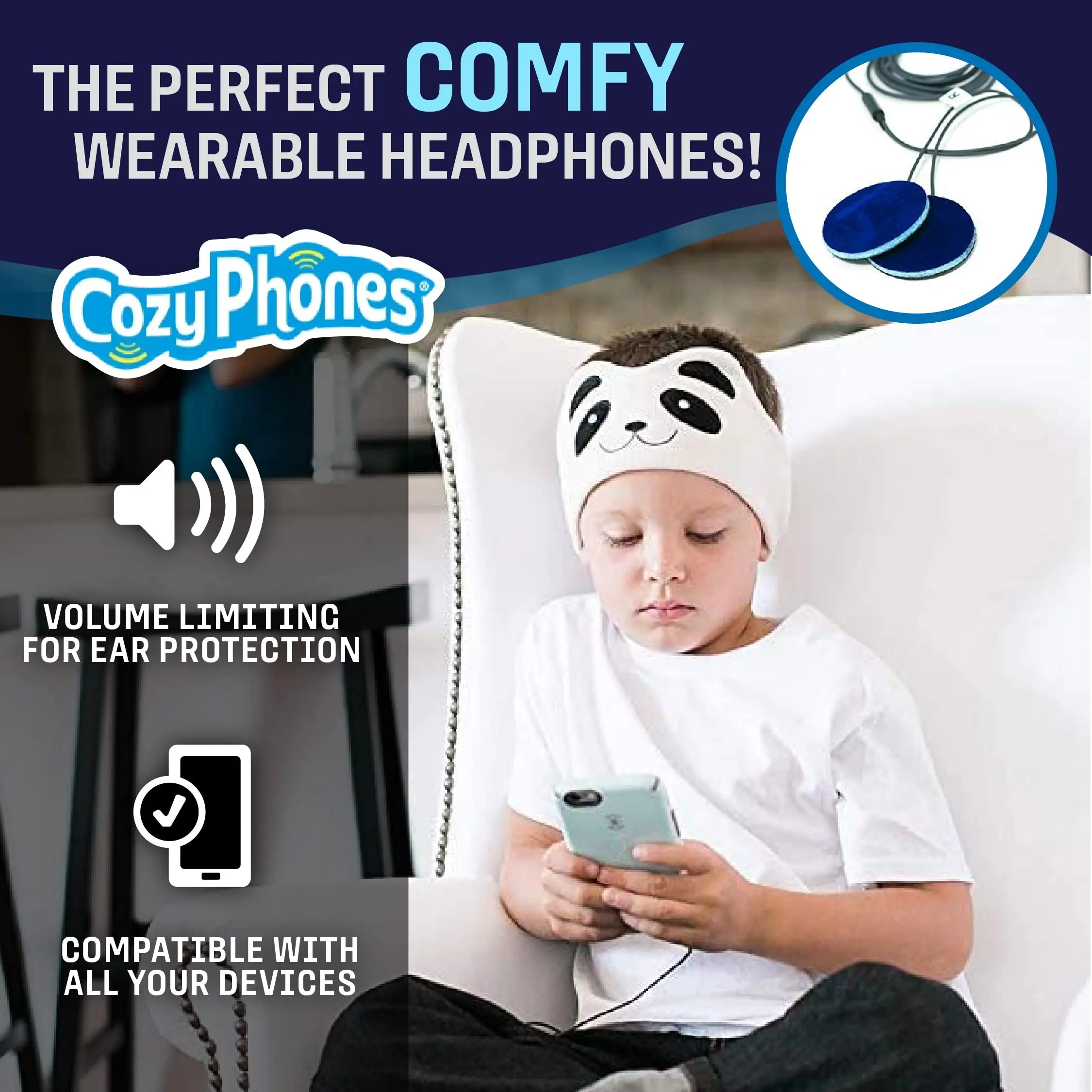 Cozy Over The Ear Headband Headphones Kids Sleep Not-in-ear Volume Limited Earphones Thin Speakers Super Soft Fleece Headband