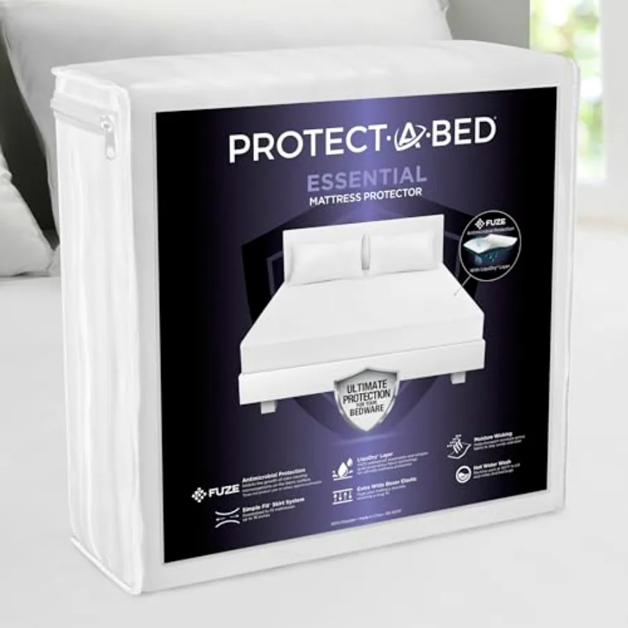 Essential Mattress Protector, Dust Mite Resistant, Noiseless and Odor-Resistant Mattress Cover, 100% Waterproof Top, Machine Wa