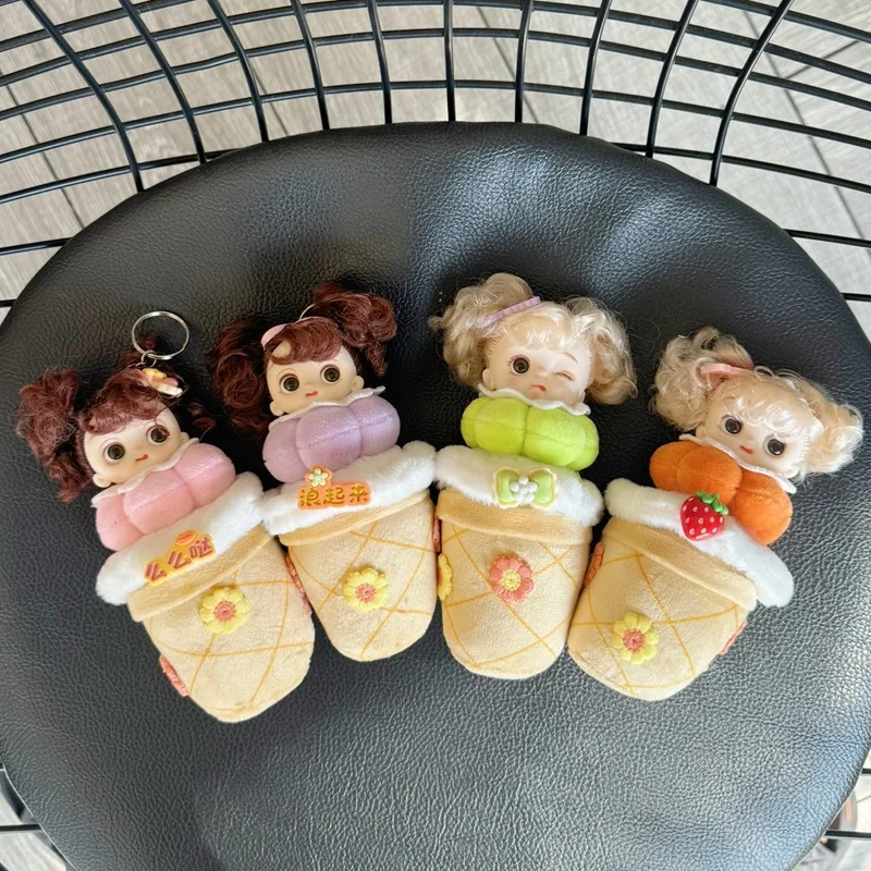 

MINISO New Cute Doll Milk Tea Cup Princess Girl Plush Doll Pendant Simulation Loli Keychain Fashion Bag Parts Accessories