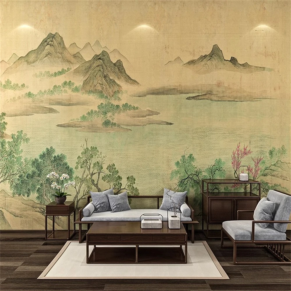 Custom art mountain range wallpaper 3D mural wall paper Landscape abstract TV background wall painting artistic home decorations