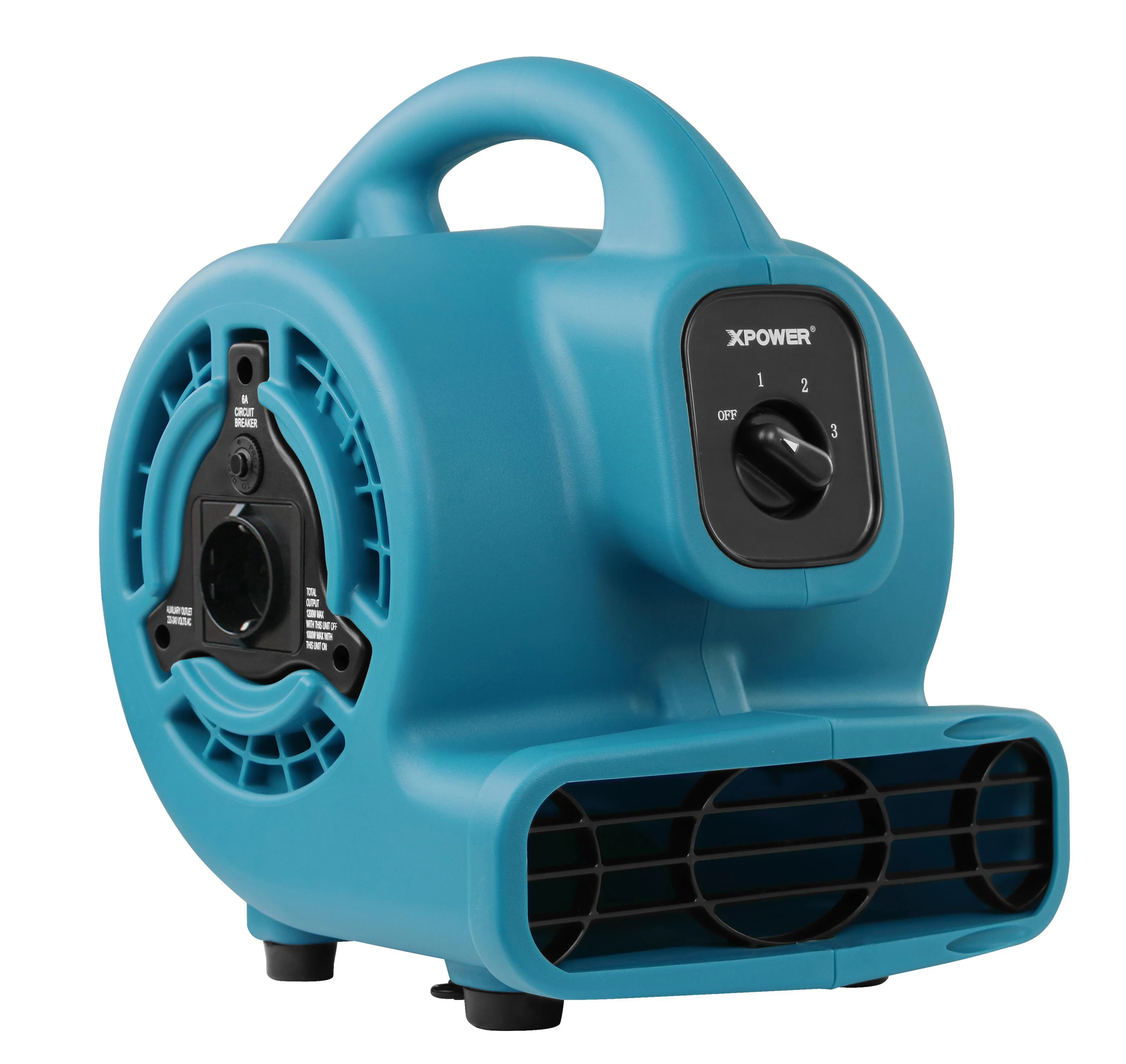Image of XPower P-80A Leistungsstarker Zentrifugal-Luftbeweger, Teppichtrockner, Bodenventilator, Gebläse, Stapelbar, mit Daisy-Chain-Funktion, für Wasserschadensanierung, Hausreinigung, Sanitärarbeiten,