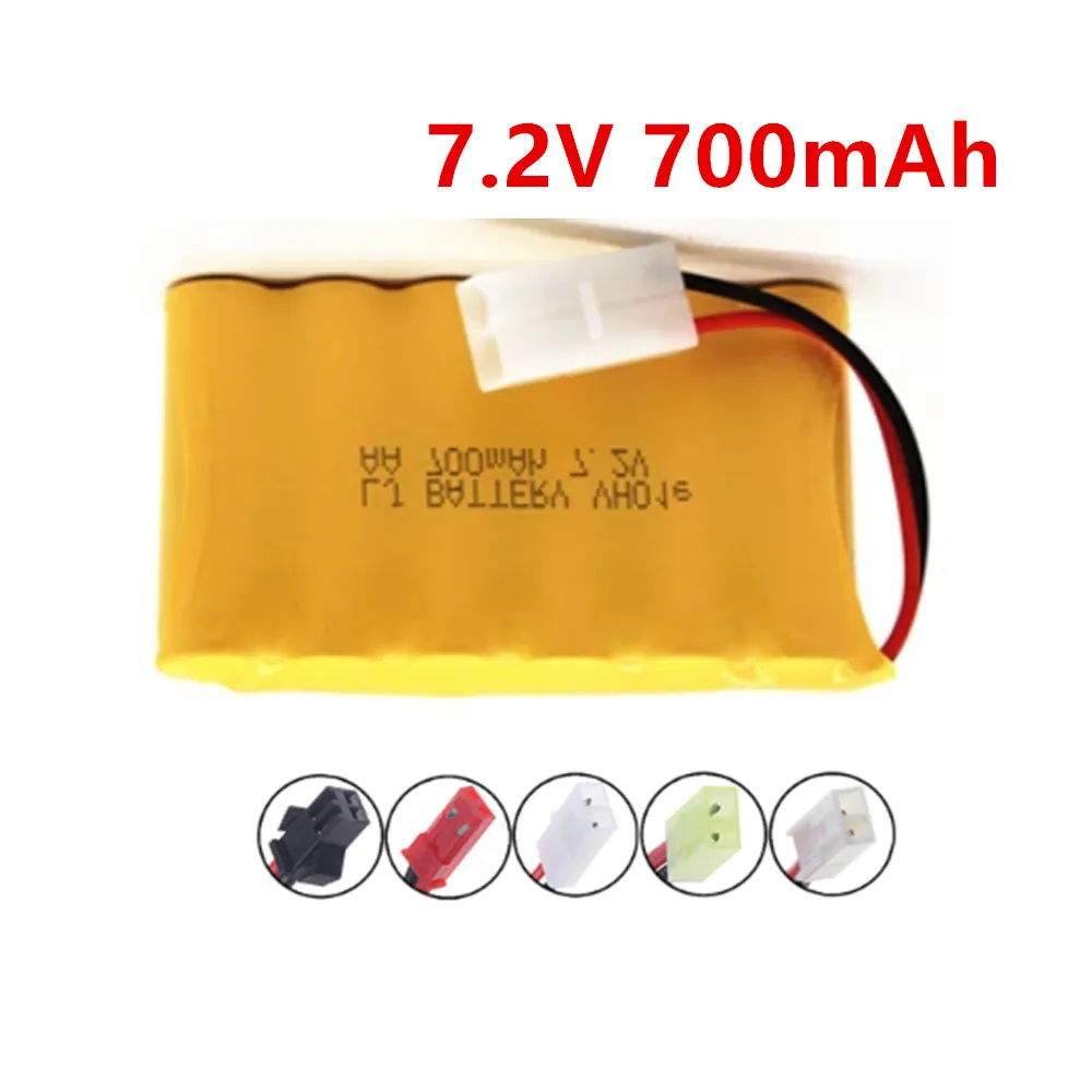 7.2v 700mah NiCD Rechargeable Battery For Rc toy Car Boat Tank Train Robot Gun NI-CD AA 7.2v Battery Pack SM/ JST/ L6.2-2P