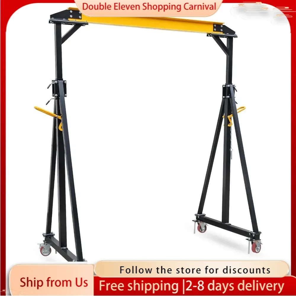 Crane, 4000-Lb Loading Capacity, Portable Shop Lift Hoist, Adjustable Height from 97