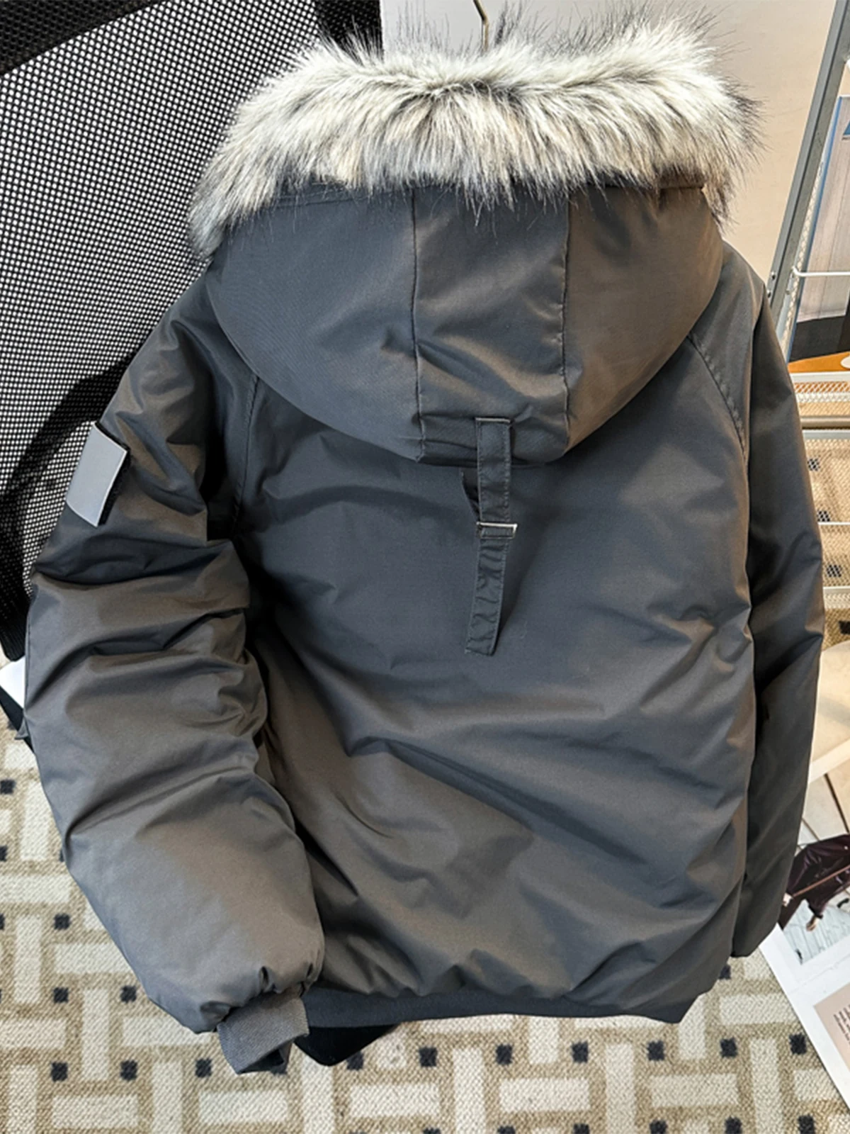 Winter Detachable Fur Collar Puffer Parka Jacket Men Cargo Multi-Pocket Cotton Warm Coat Matching Thickened Down Cotton Jacket