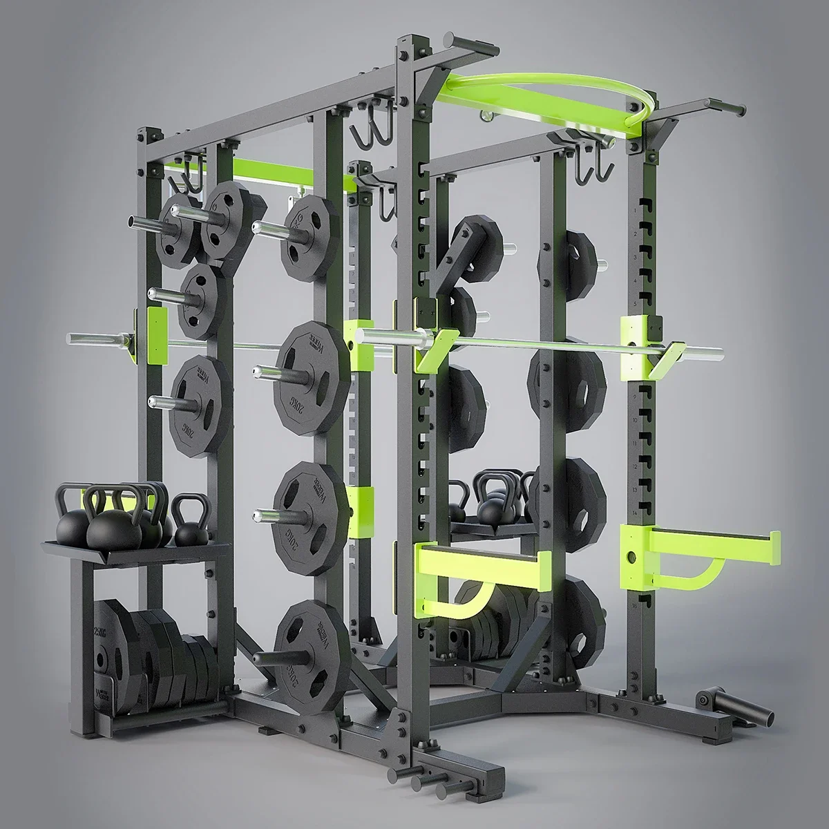 Dumbbell Stand Rack Fitness Adjustable Squat Power Cage Equipment Gym Multi Functional Half Smith Machine And Functions