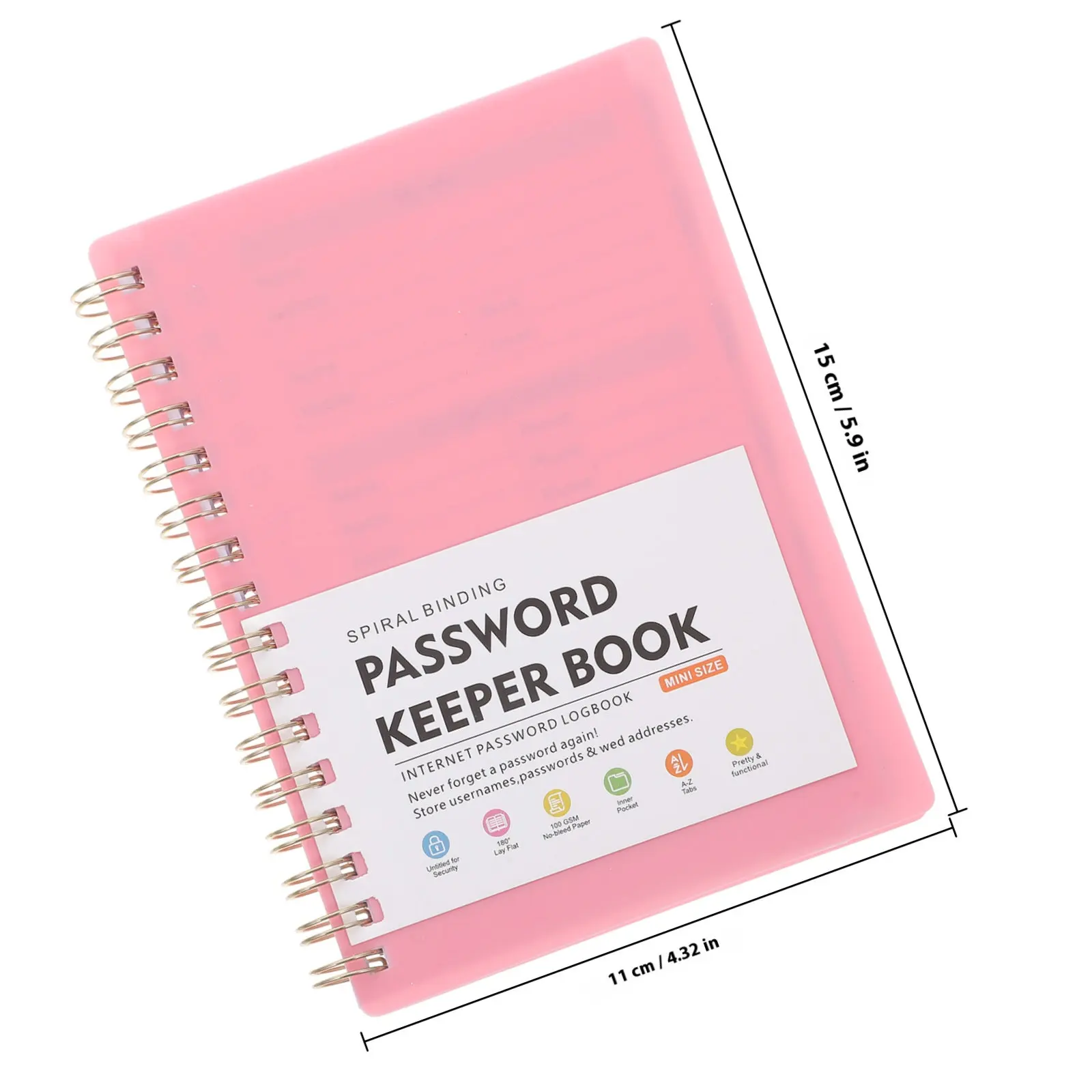 A6 Password Notebook with Alphabet Labels – Compact Secure Password Keeper for Home Office & Website Login Storage
