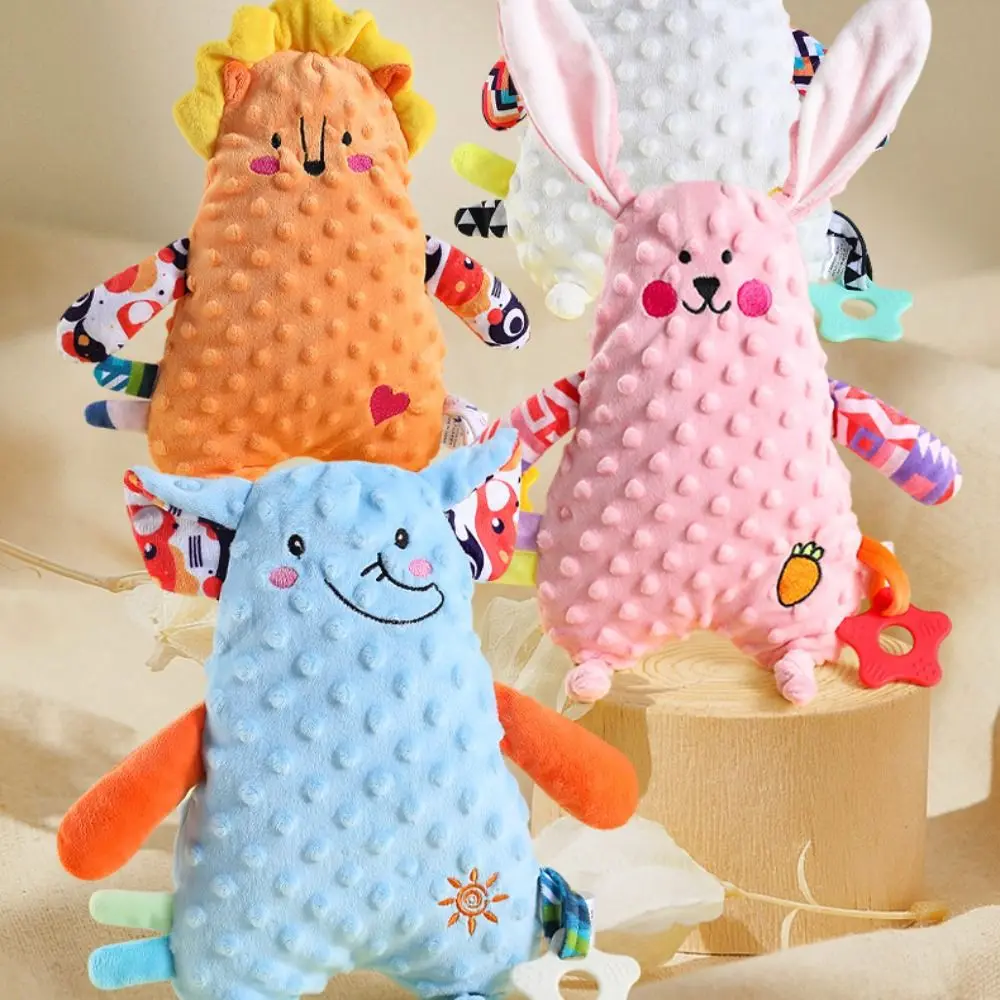 Fashion Lion Rabbit Baby Comforter Toy Cute Squeaky Baby Appease Doll Cartoon Interactive Toy Animal Stuffed Toys Girl Boy