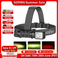 SOFIRN HS42 Headlamp 2100lm 18650 EDC USB C Rechargeable with Power Bank Flashlight SST40 LED Torch with Magnetic for Camping