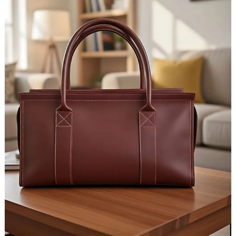 Pure Leather Waterproof Casual Zipper Foldable Lightweight Environmental Protection Large Capacity 20L Unisex Travel Bag Durable