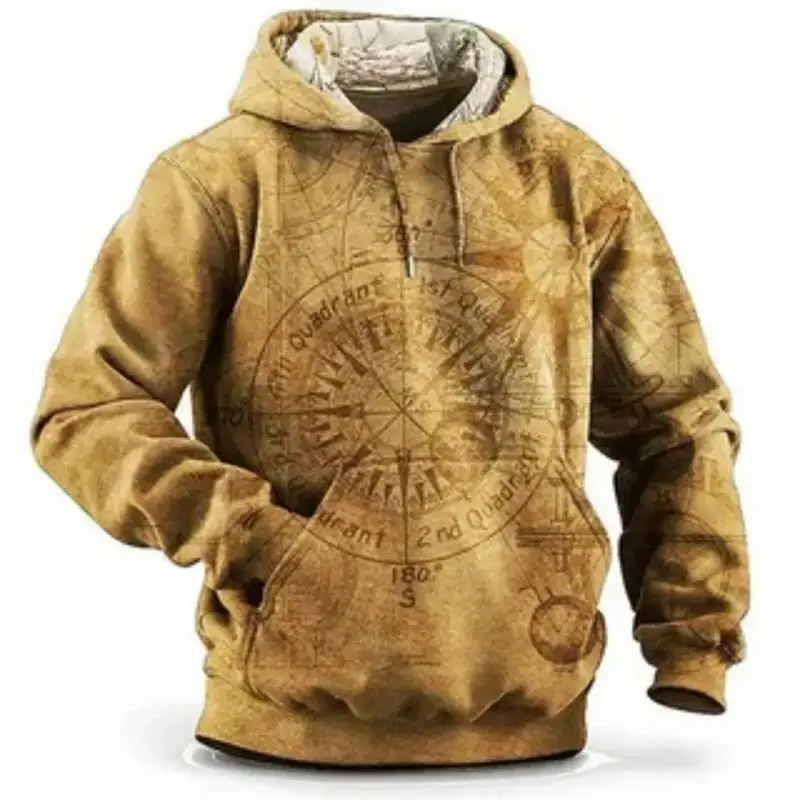 2024 New Camouflage Print Hoodie For Men American Graphic Oversized Pullovers Male Forest Casual Streetwear Hoodies Sweatshirt