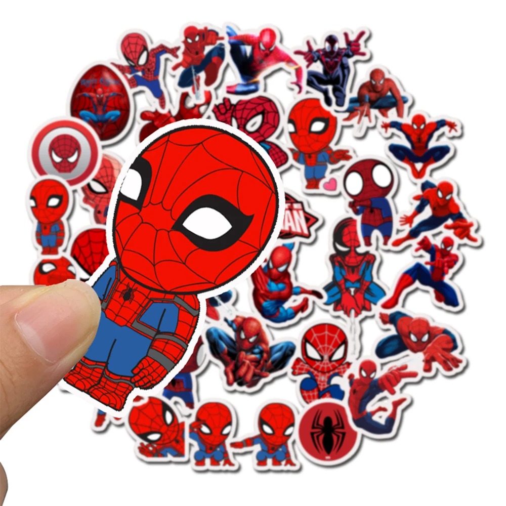 10/35PCS Disney Marvel Spiderman Super Hero Stickers Decals Car Travel Luggage Guitar Fridge Laptop DIY Graffiti Cool Sticker