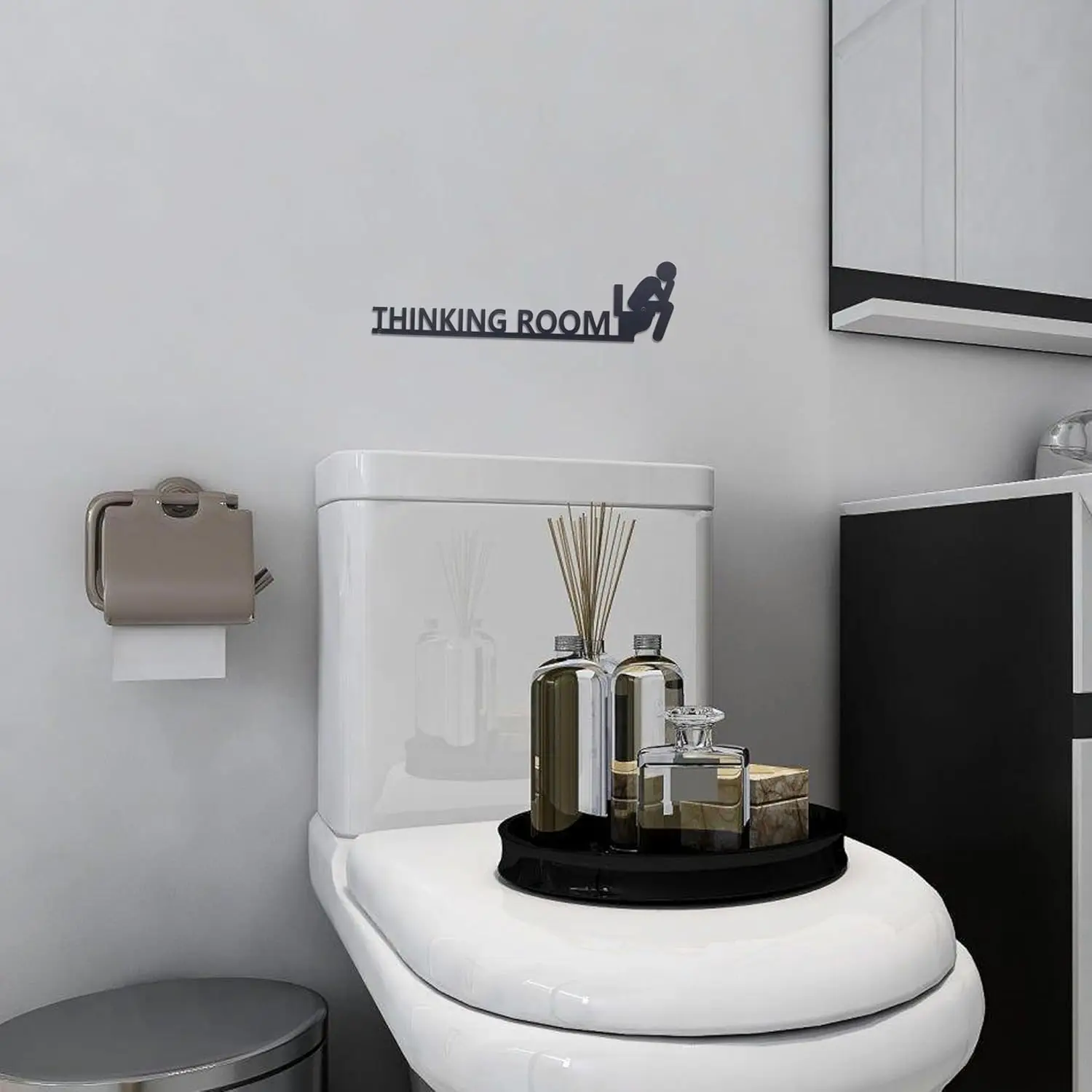 مضحك الحمام لافتة للباب غرفة التفكير جدار الفن ديكور المرحاض الباب توبر ديكور هدية تزيين المنزل