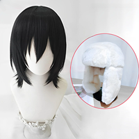 High Quality Anime Fyodor Dostoevsky Cosplay Wig Black Simulated Scalp Fyodor D Dostoevsky Heat Resistant Synthetic Hair
