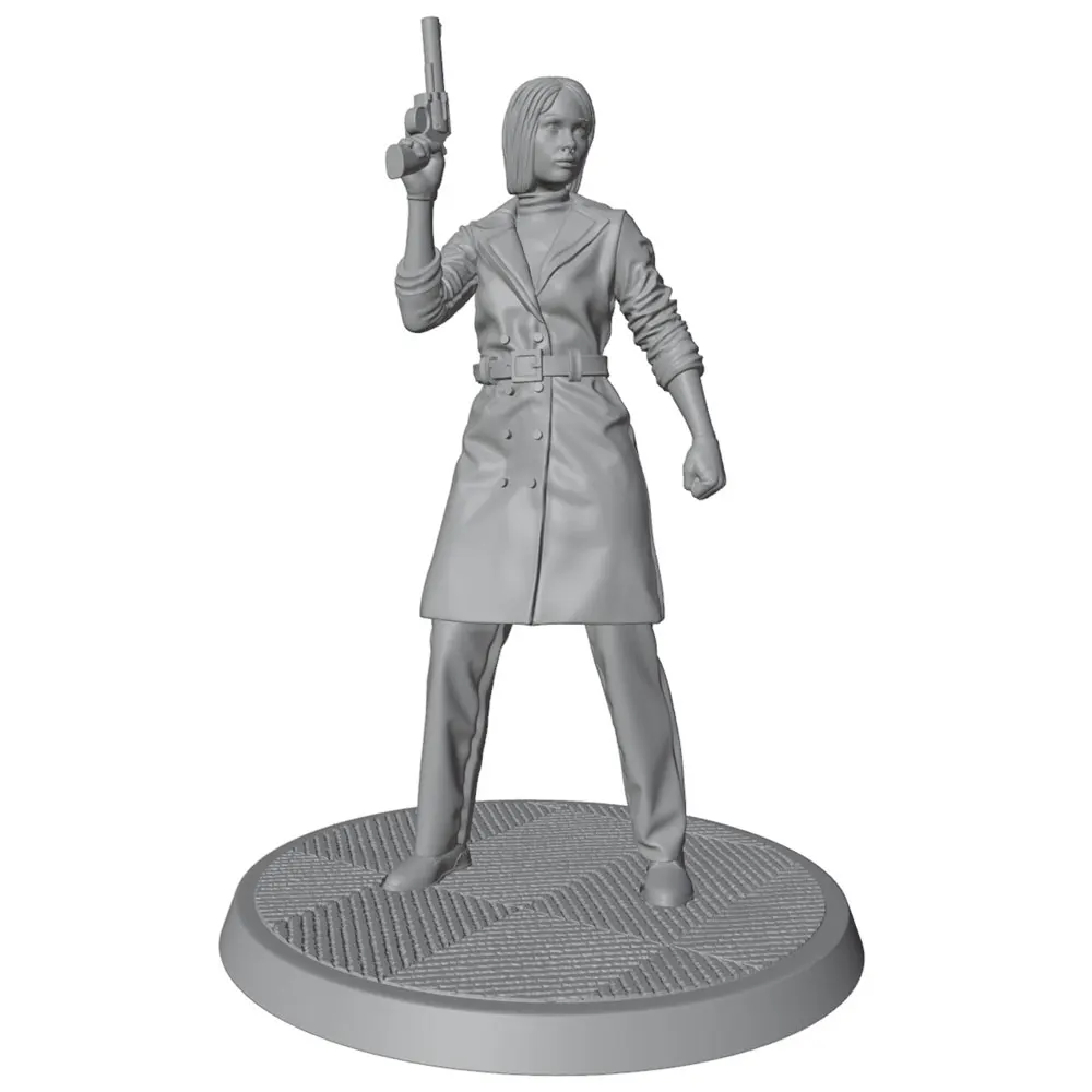 Figura de colección mujer con revólver 75mm resina sin pintar 1/24 - imagen 5