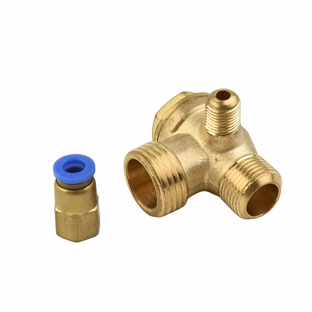 For Air Compressor Thread Connectors Check Valve Connector Tool For Air Compressor Prevent Thread Connector 3 Port Brass