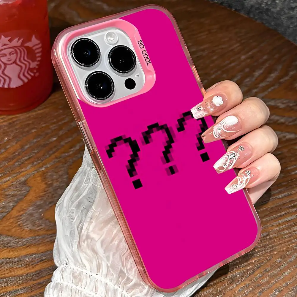 علامة استفهام غامضة هي حافظة هاتف فريدة ولطيفة لهاتف آيفون 17 16 15 14 13 12 11 Pro Max X XR XSMAX 8 7 Plus Candy Matte S