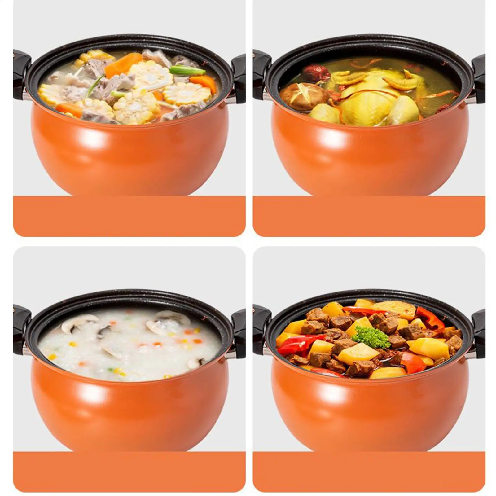 Small Pumpkin Pressure Cooker With See Through Lid Fast Heating Kitchen Cooking Pot For Boil Soup Food Cookware