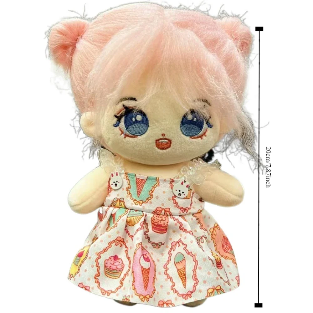 Fawn Cotton Doll Slip Dress, Flor, Urso, Doce, Roupas De Brinquedo De Pelúcia, 20cm