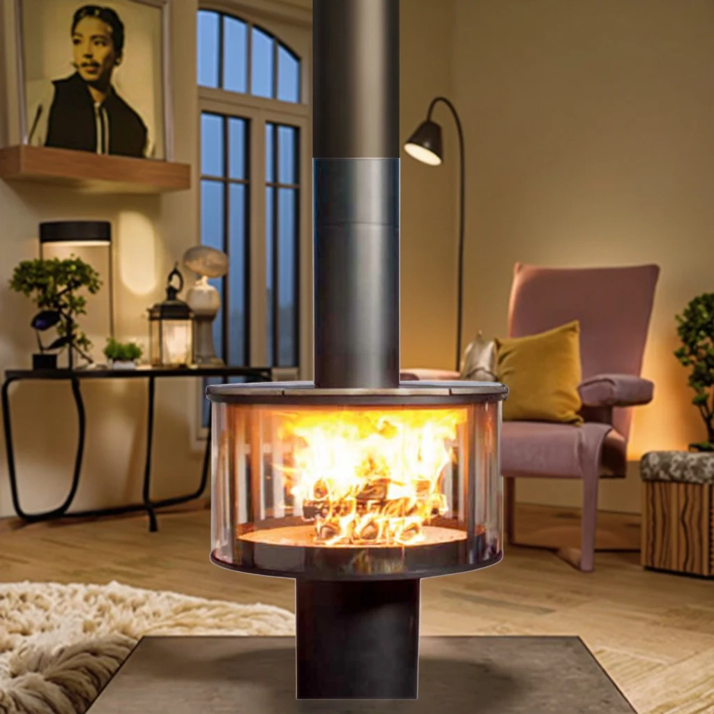 Precio de fábrica Estufa de leña para exteriores Calentador de chimenea Diseño suspendido Producto de alta calidad