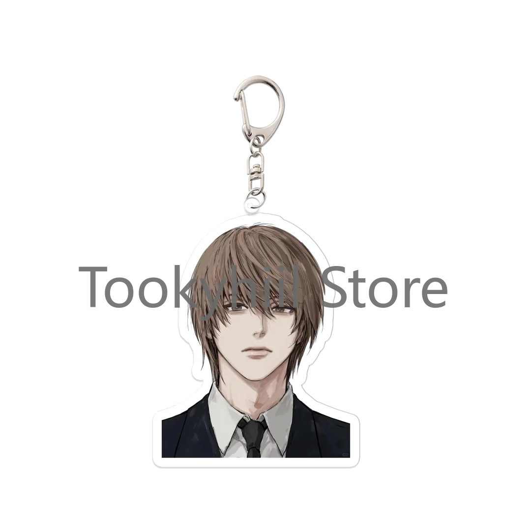 Death note chaveiro l misa amane anime jogo dos desenhos animados jóias moda figura yagami luz transparente acrílico ornamentos presente da menina