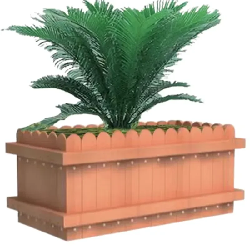 Modern Custom Classic Rectangular Wooden Flower Pot for Home and Garden Decor Preservative Planter Box