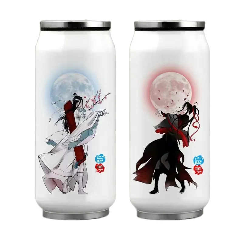 1Pc Anime Grandmaster of Demonic Cultivation Mo Dao Zu Shi Glass Cup Cartoon Character Wei Wuxian Water Cup Bottle