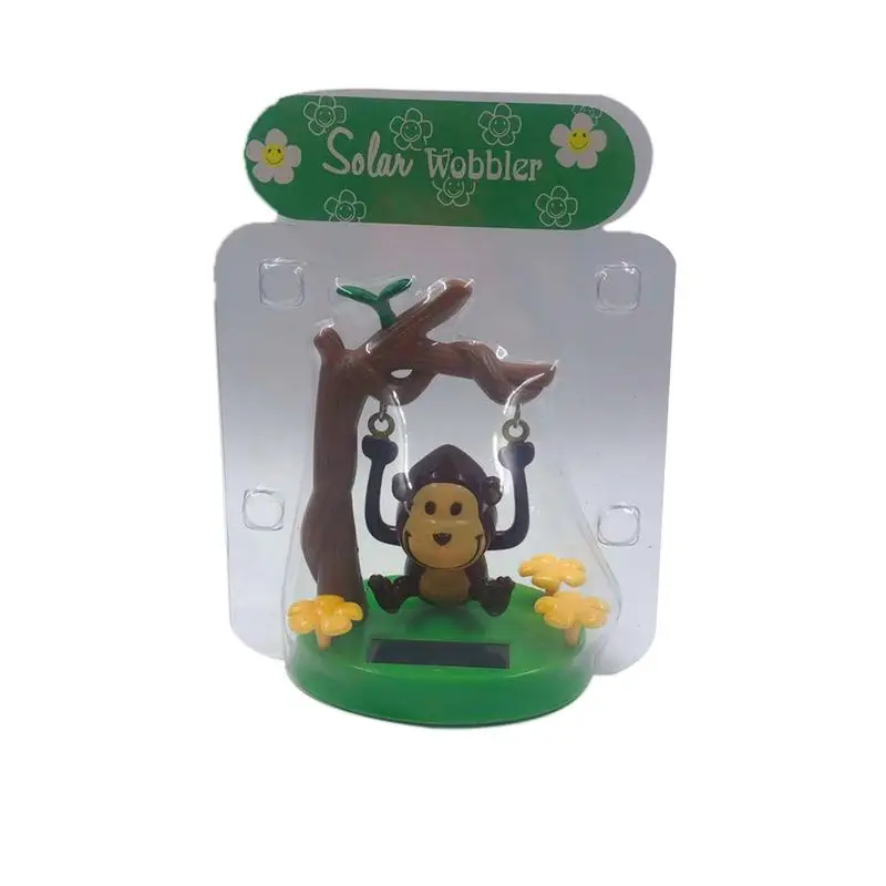 Solar Powered Monkey Car Ornament Swinging Animated Bobble Dancer Toy For Kids Gift Home Office Desktop Decorations