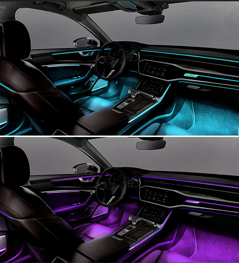 

For Audi A6 C8 2019-2021 33 Lights LED Interior Atmosphere Light Ambient Light Door Original MMI Control